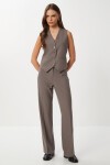 Dikişli Straight Poliviskon Pantolon VİZON LGP0023