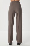 Dikişli Straight Poliviskon Pantolon VİZON LGP0023