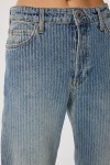 Düz Paça Orta Bel Çizgili Jean ORTA MAVİ LUT0021
