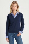 Gömlek Yaka Modal Sweatshirt LACİVERT LXA0018
