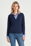 Gömlek Yaka Modal Sweatshirt LACİVERT LXA0018