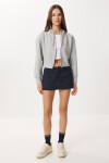 Kapüşonlu Fermuarlı Selanik Sweatshirt TAŞ GRİSİ LXA0025
