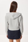 Kapüşonlu Fermuarlı Selanik Sweatshirt TAŞ GRİSİ LXA0025