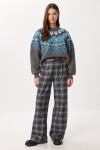 Kemerli Kareli Poliviskon Pantolon LACİVERT LRG0049