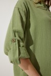 Oversize Müslin Gömlek Elbise ÇAĞLA YEŞİLİ LSA0006