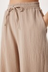 Oversize Müslin Gömlek Pantolon Takım BEJ LSA0014