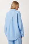 Oversize Müslin Gömlek Pantolon Takım GÖK MAVİ LSA0014