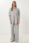 Oversize Müslin Gömlek Pantolon Takım GRİ LSA0014
