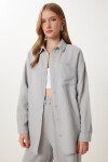 Oversize Müslin Gömlek Pantolon Takım GRİ LSA0014