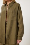 Oversize Müslin Gömlek Pantolon Takım HAKİ LSA0014