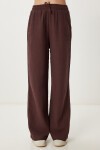 Oversize Müslin Gömlek Pantolon Takım KOYU KAHVERENGİ LSA0014