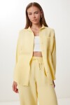 Oversize Müslin Gömlek Pantolon Takım SARI LSA0014