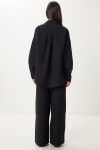 Oversize Müslin Gömlek Pantolon Takım SİYAH LSA0014