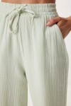 Oversize Müslin Gömlek Pantolon Takım SU YEŞİLİ LSA0014