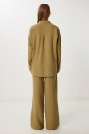 Oversize Müslin Gömlek Pantolon Takım ZEYTİN YEŞİLİ LSA0014