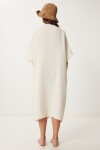 Püsküllü Dantelli Müslin Kimono KREM LFG0008