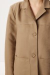 Regular Kesim Suni Süet Blazer Ceket VİZON LRG0055