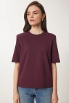 Vatkalı İnterlok Tshirt MÜRDÜM LUS0085