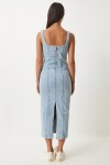 Askılı Midi Denim Elbise AÇIK MAVİ LOK0001