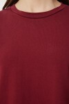 Basic Oversize Örme T-shirt BORDO LHW0003
