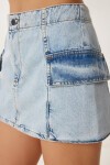 Cepli Mini Denim Etek AÇIK MAVİ LRC0005
