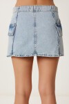 Cepli Mini Denim Etek AÇIK MAVİ LRC0005
