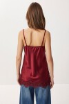 Dantelli Saten Yüzeyli Kamisol Bluz BORDO LNT0024