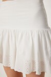 Fistolu Örme Mini Şort Etek KEMİK LNJ0024