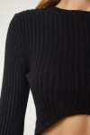 Fitilli Crop Etek Triko Takım SİYAH LPF0053