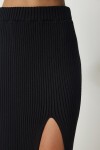 Fitilli Crop Etek Triko Takım SİYAH LPF0053