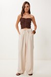 Geniş Paça Rahat Modal Pantolon KREM LMX0090