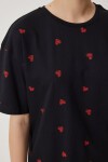 Kalpli %100 Pamuk Oversize Uzun Örme T-shirt SİYAH LNJ0023