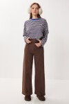Nervürlü Geniş Paça Jean KAHVERENGİ LLW0002
