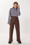 Nervürlü Geniş Paça Jean KAHVERENGİ LLW0002