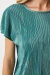 Piliseli Rahat Bluz Pantolon Takım CANLI YEŞİL LMC0017