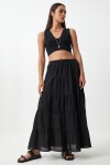 Volanlı Yazlık Bol Etek SİYAH LRG0001