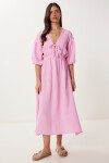 Yazlık Midi Müslin Elbise PEMBE LKB0014