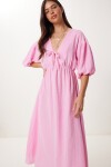 Yazlık Midi Müslin Elbise PEMBE LKB0014