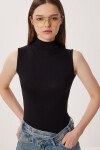 2li Paket Balıkçı Yaka Viskon Bluz SİYAH EKRU LRN0019