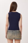2’li Paket V Yaka Fitilli Örme Bluz LACİVERT KİREMİT LRN0028