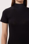 Balıkçı Yaka Basic Viskon Bluz SİYAH LRN0027