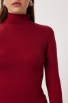 Balıkçı Yaka Viskon Bluz BORDO LRN0023