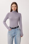 Balıkçı Yaka Viskon Bluz GRİ LRN0023