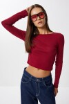 Basic Crop Modal Bluz BORDO LUB0247