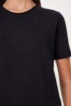 Basic Pamuklu Örme T-shirt SİYAH LUB0124