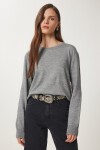 Bisiklet Yaka Basic Triko Kazak GRİ LUS0062