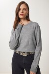 Bisiklet Yaka Basic Triko Kazak GRİ LUS0062