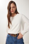 Bisiklet Yaka Basic Triko Kazak KREM LUS0062