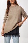 Dantelli Saten Yüzeyli Kamisol SİYAH LRX0016