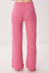 Düğmeli Fitilli Örme Hırka Pijama Takımı PEMBE LRN0017